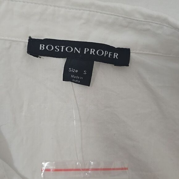 NWOT Boston Proper Illusion Embroidered Sleeve Shirt  S - Picture 7 of 8